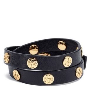 Tory Burch leather wrap around bracelet